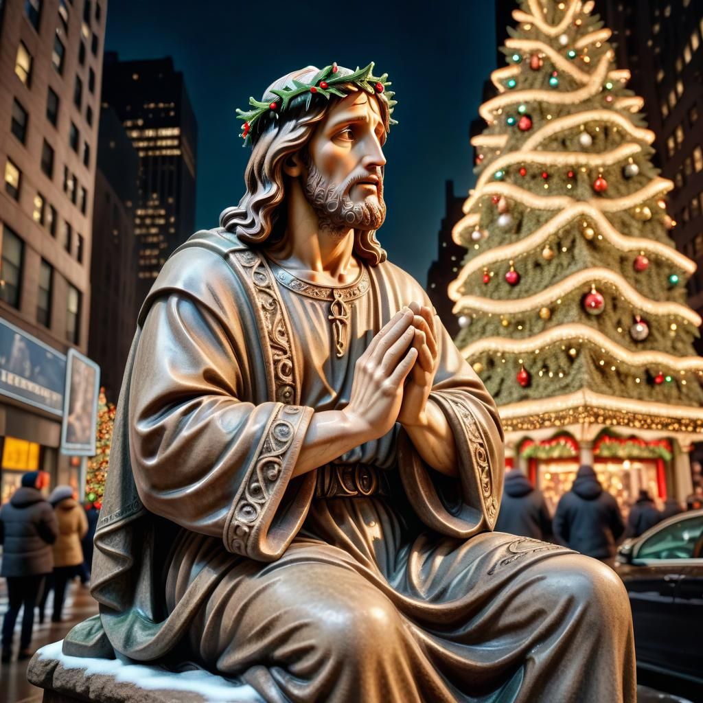 Jesus Christ Contemplates Christmas in New York