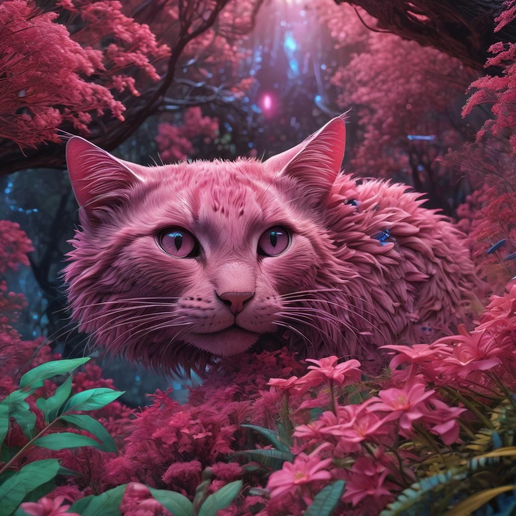 Xenomorph Cat in Sideral Jungle, Ultra HD Art