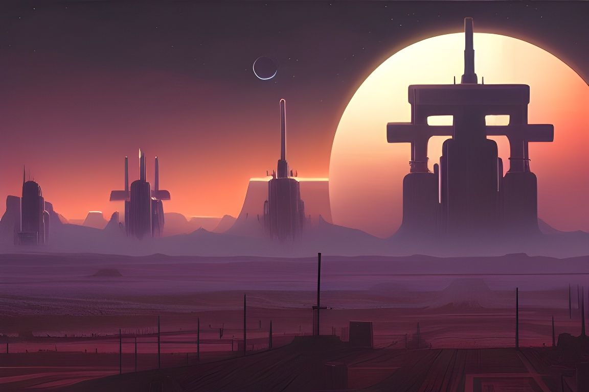 Rural Sci-fi City as Digital Art