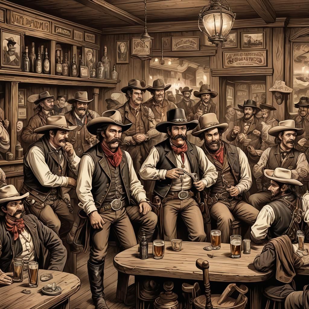 A rowdy saloon bar