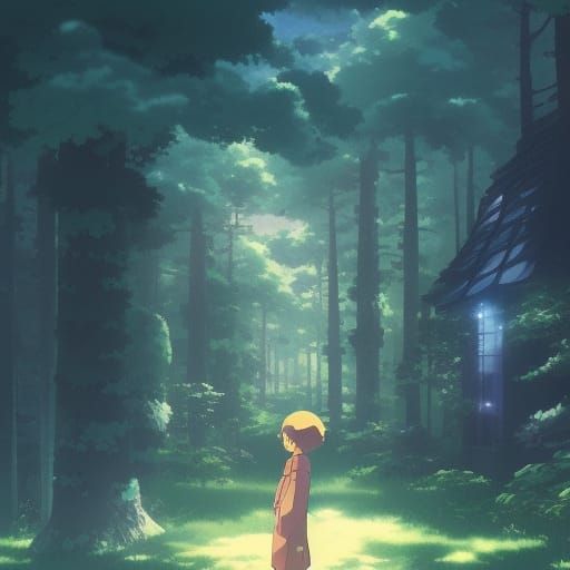 Aesthetic Anime Key Visual in Ghibli Style