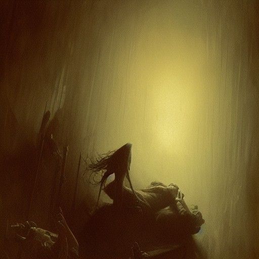 Nightmarish Sleep Paralysis Demon in Gothic Horror Style