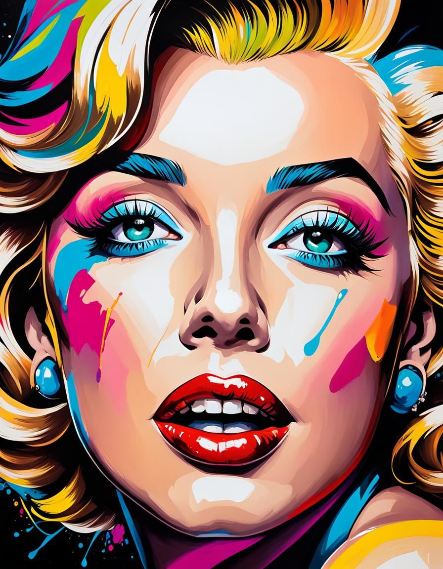 Colorful Marilyn Monroe Pop Art Portrait