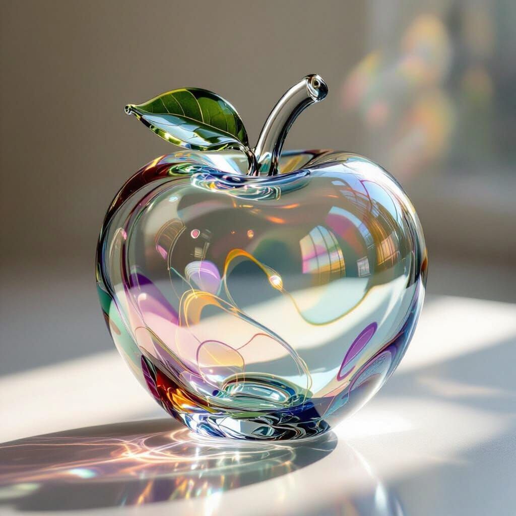 Elegant Glass Apple Still Life