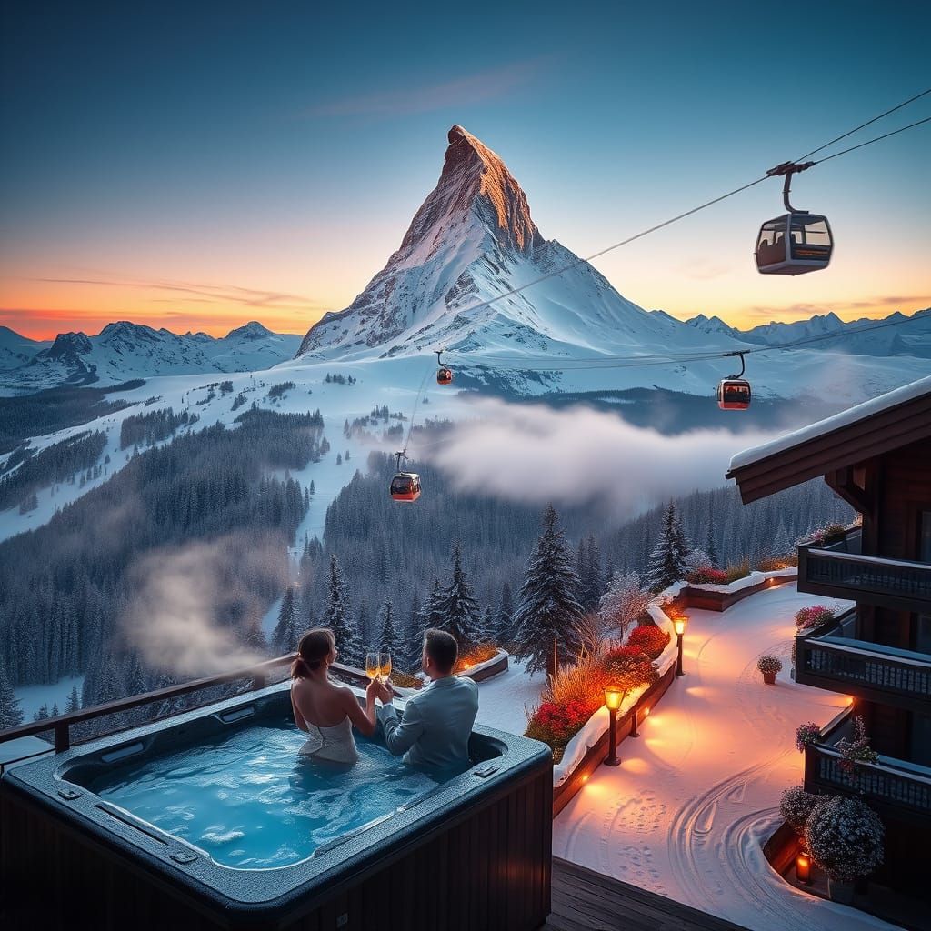 Mount Matterhorn Twilight Romance and Skiing