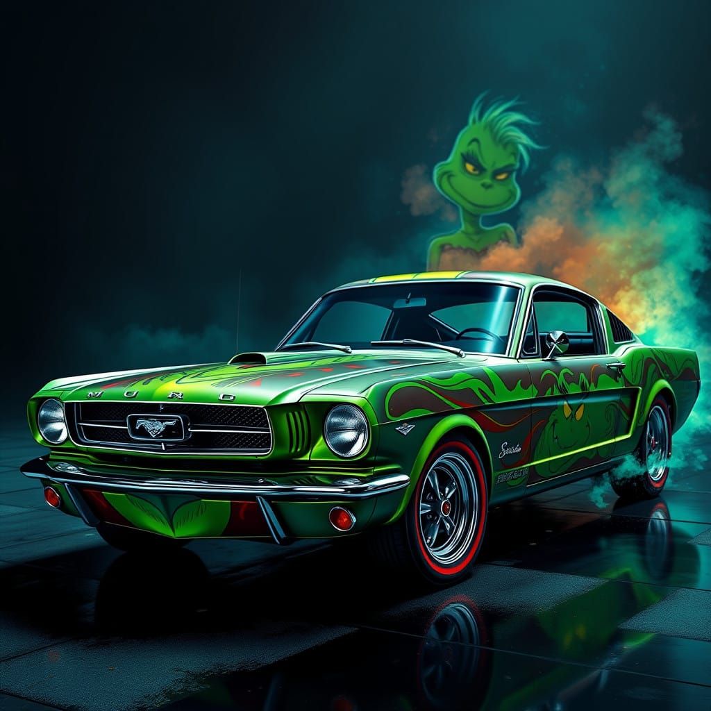 Luxurious 1965 Ford Mustang Fastback with Intricate Grinch D...