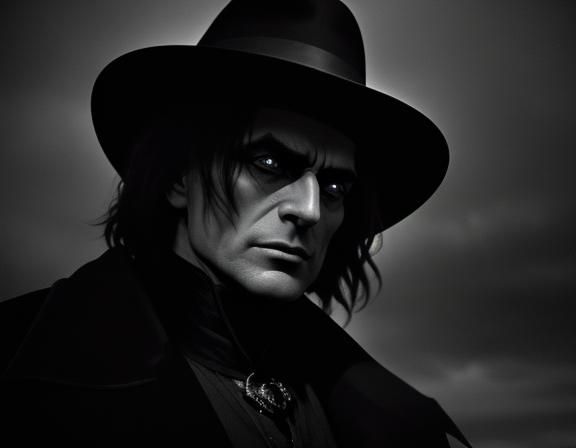 Dramatic German Expressionist Character in Shadow