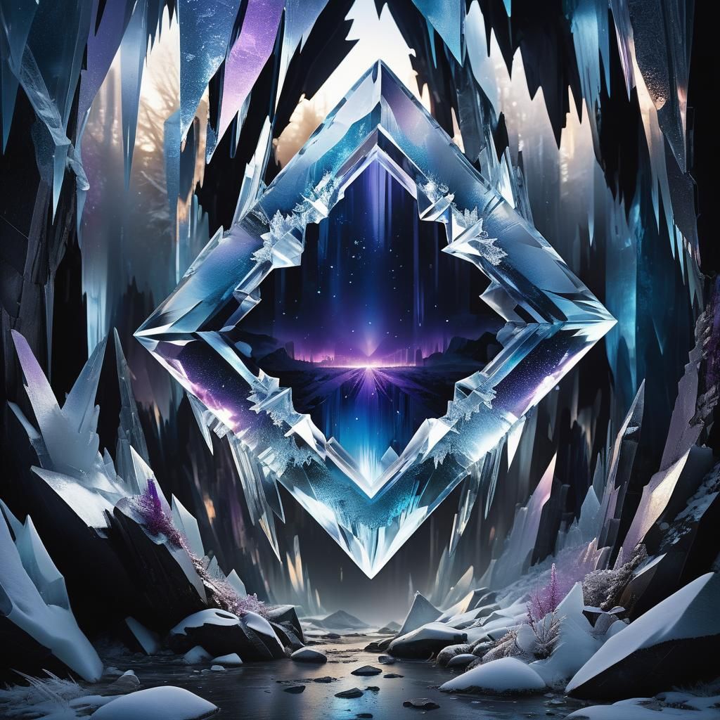 Ethereal Crystal Shards Reflecting Alternate Dimensions