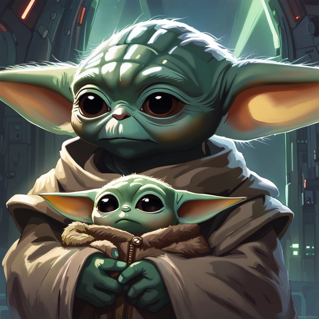 Baby Yoda and Gizmo: Spaceport Portrait
