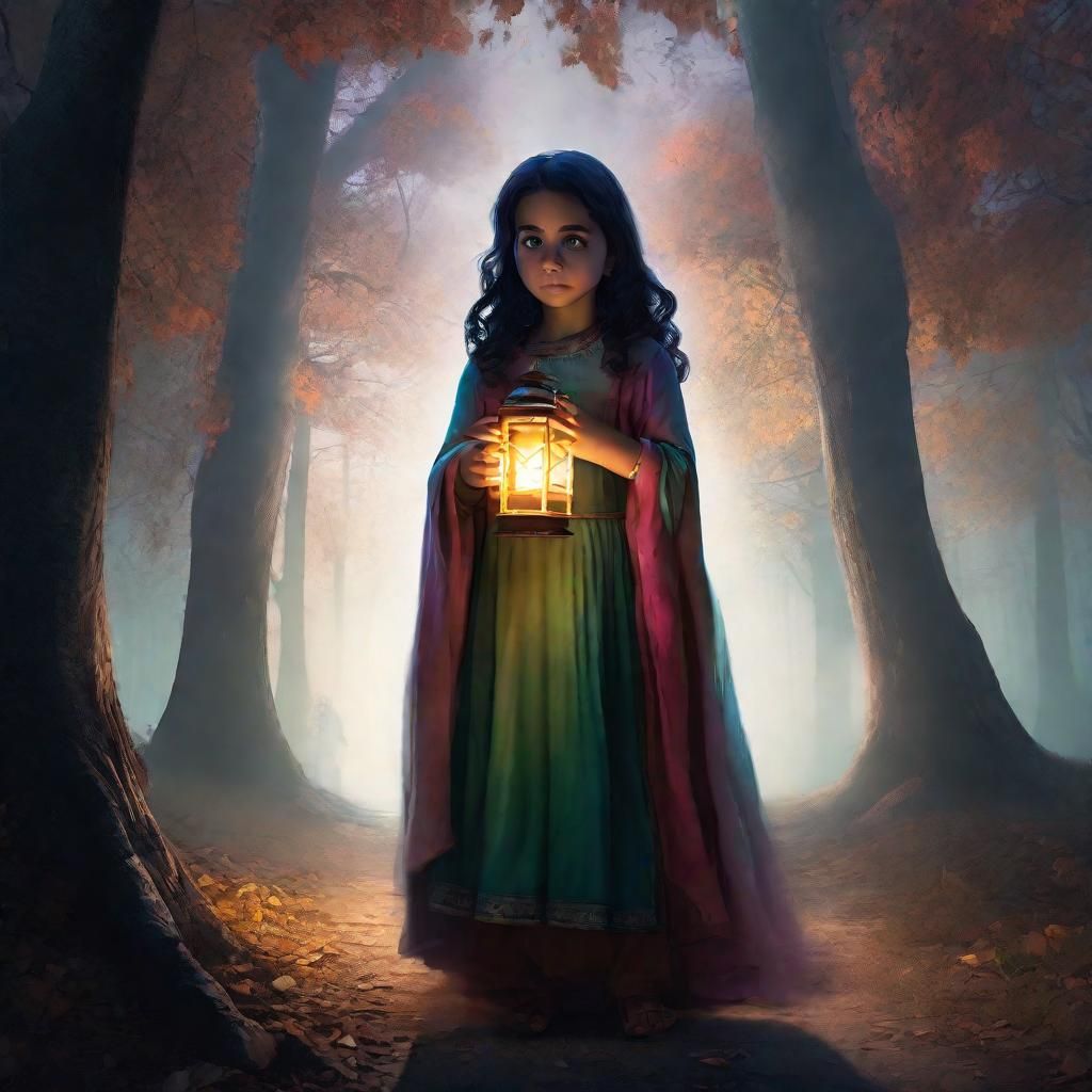 Eerie Ghost Apparition Terrifies Girl in Dark Fantasy Art