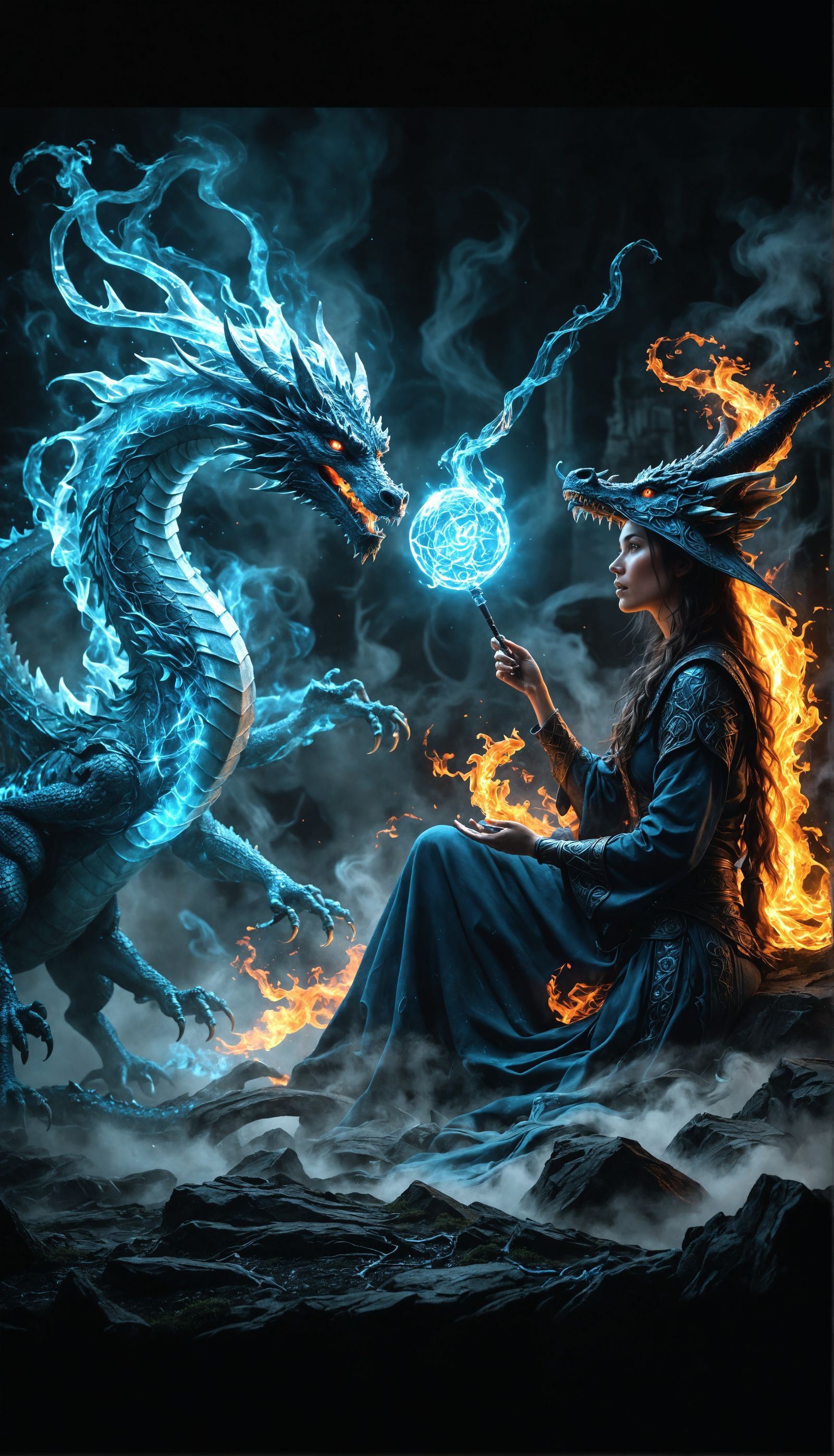 Mystical Wizard Communicates with Dragon Patronus