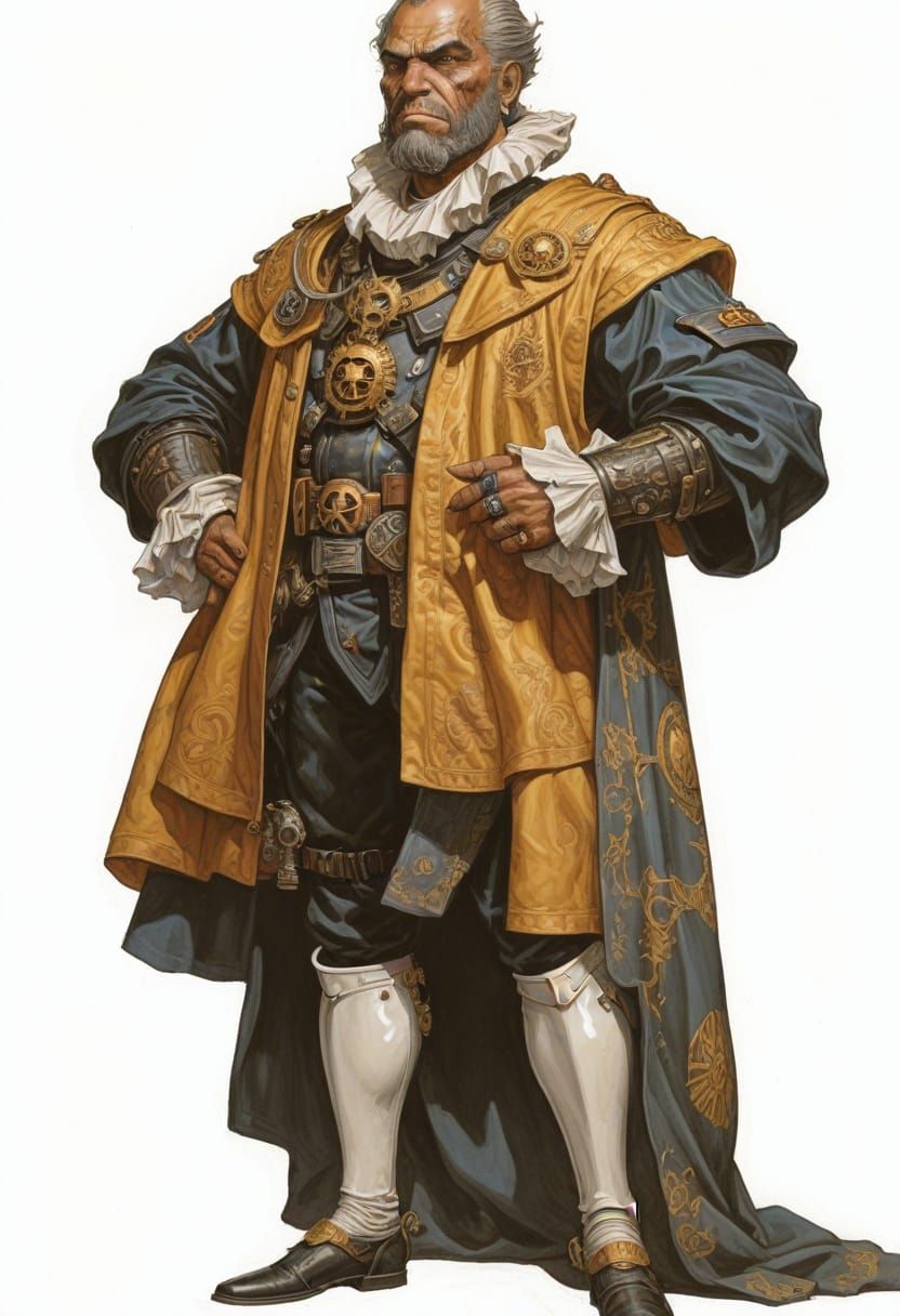 Tattooed Space Marine Illustration in Sci-Fi Style