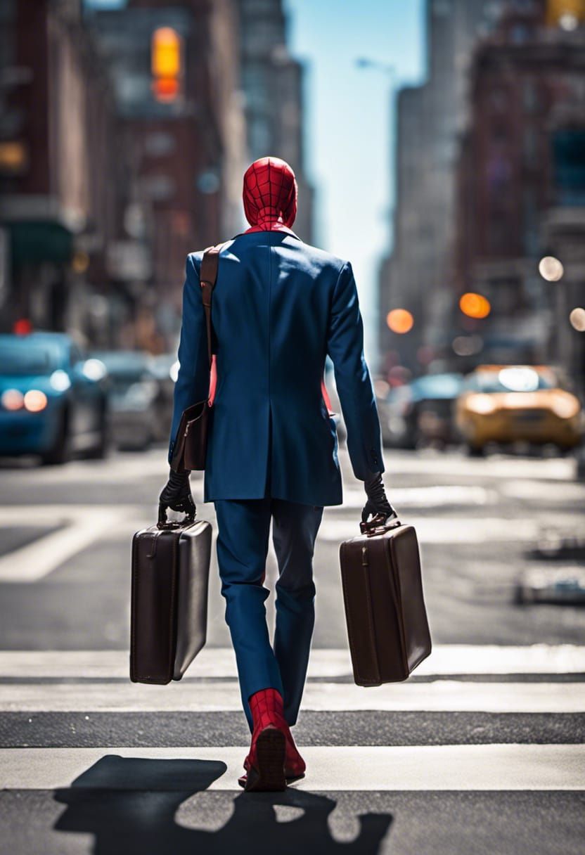 Spiderman Commutes in Retrofuturist Digital Art