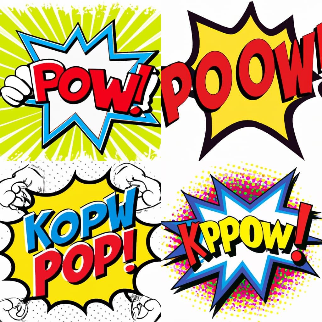 Stylized KAPOW! Comic Book Graphic