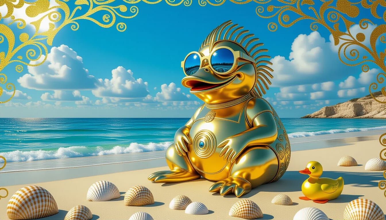 Troll's Beach Holiday in Art Nouveau Style