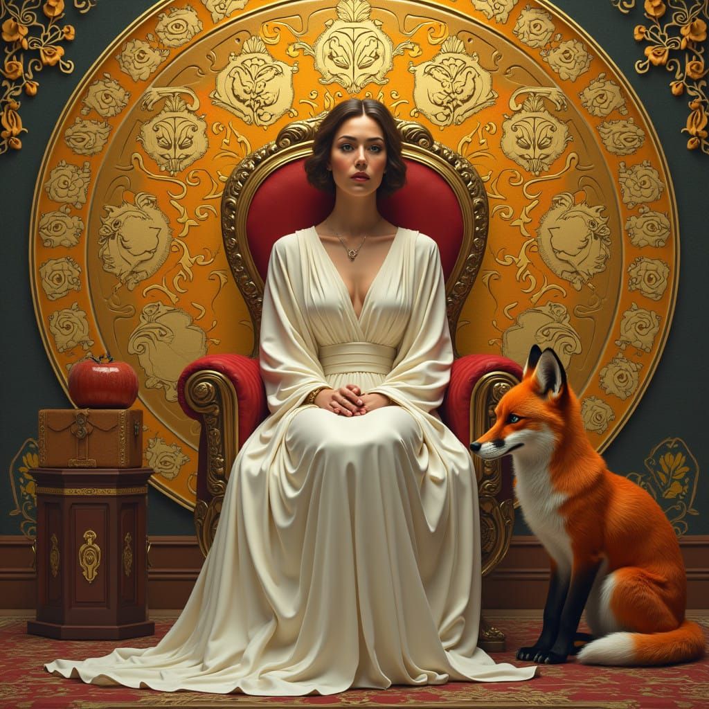 Princess Leia in Regal Splendor, Art Nouveau Style