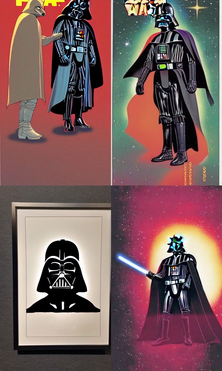 Darth Vader in Moebius Style Illustration