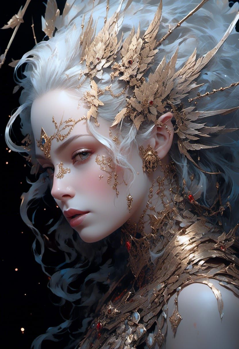 Queen of Blades: Hyperrealistic Fantasy Art Portrait
