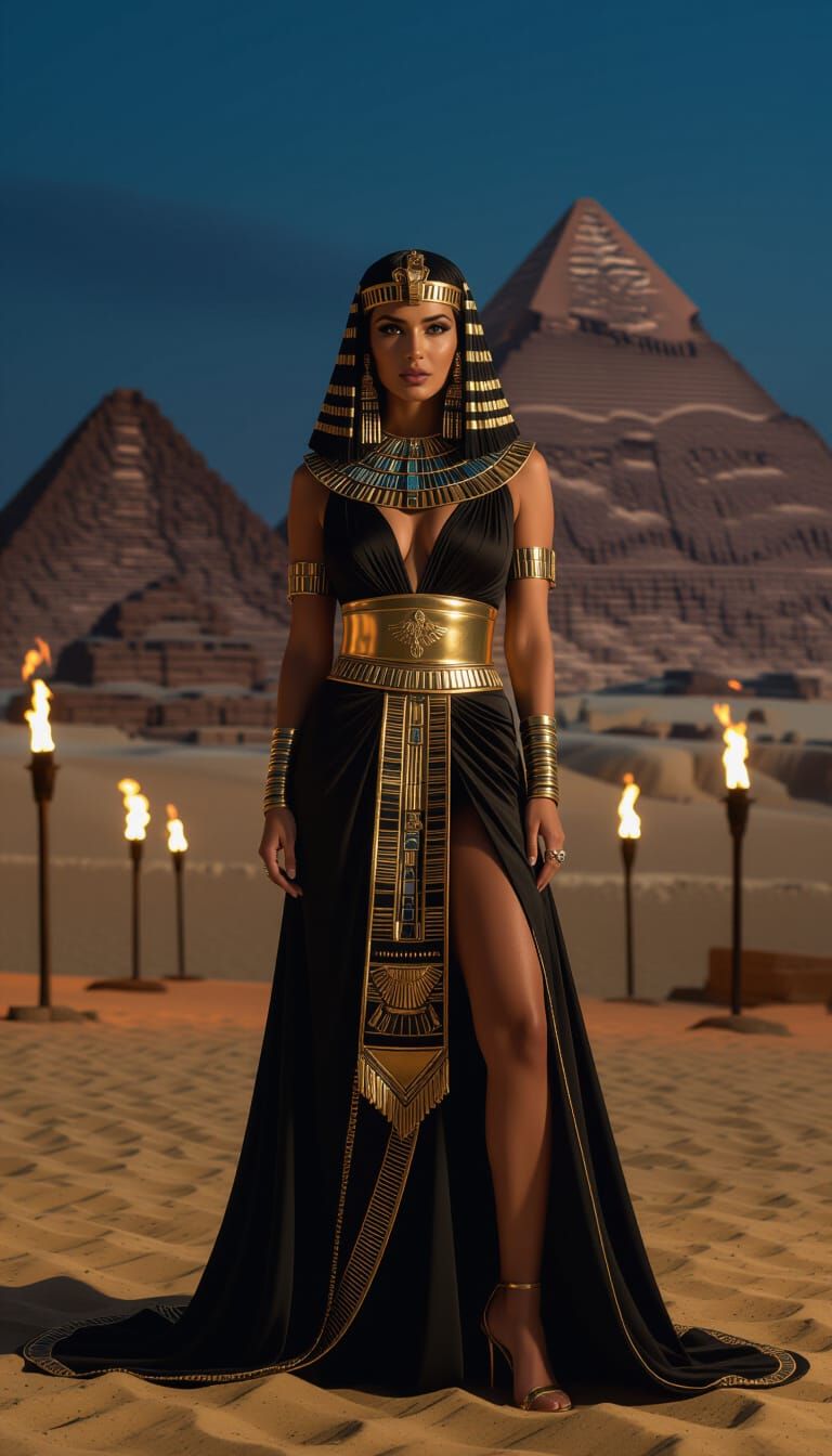 Egyptian Queen in Cinematic Film Still