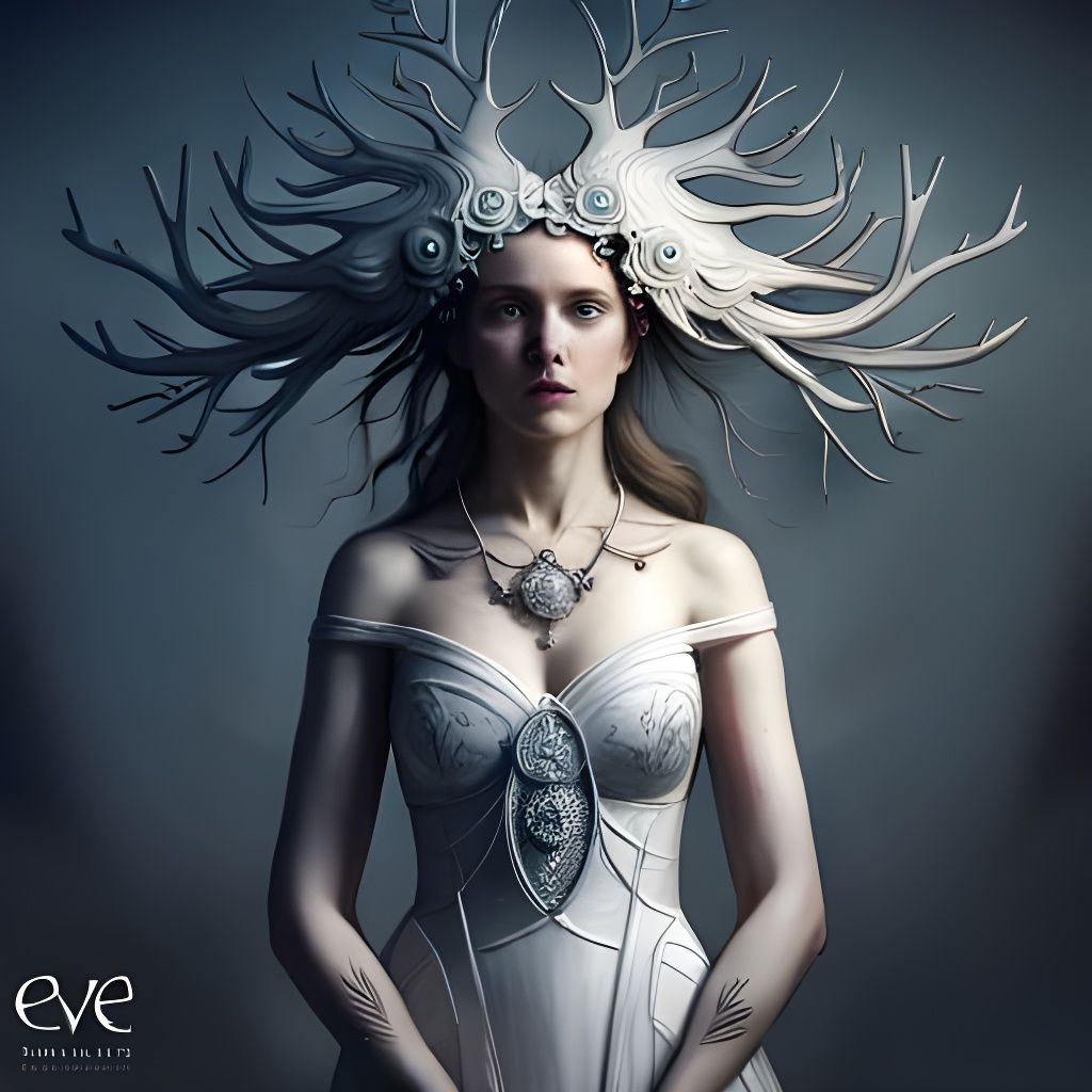 Intricate Winter Snow Goddess Portrait in 8K