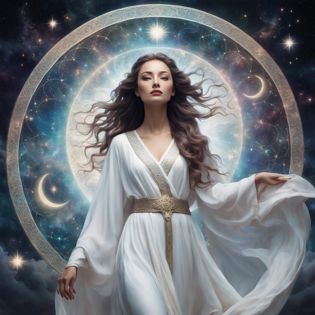 Virgo Goddess in Cosmic Fantasy Style