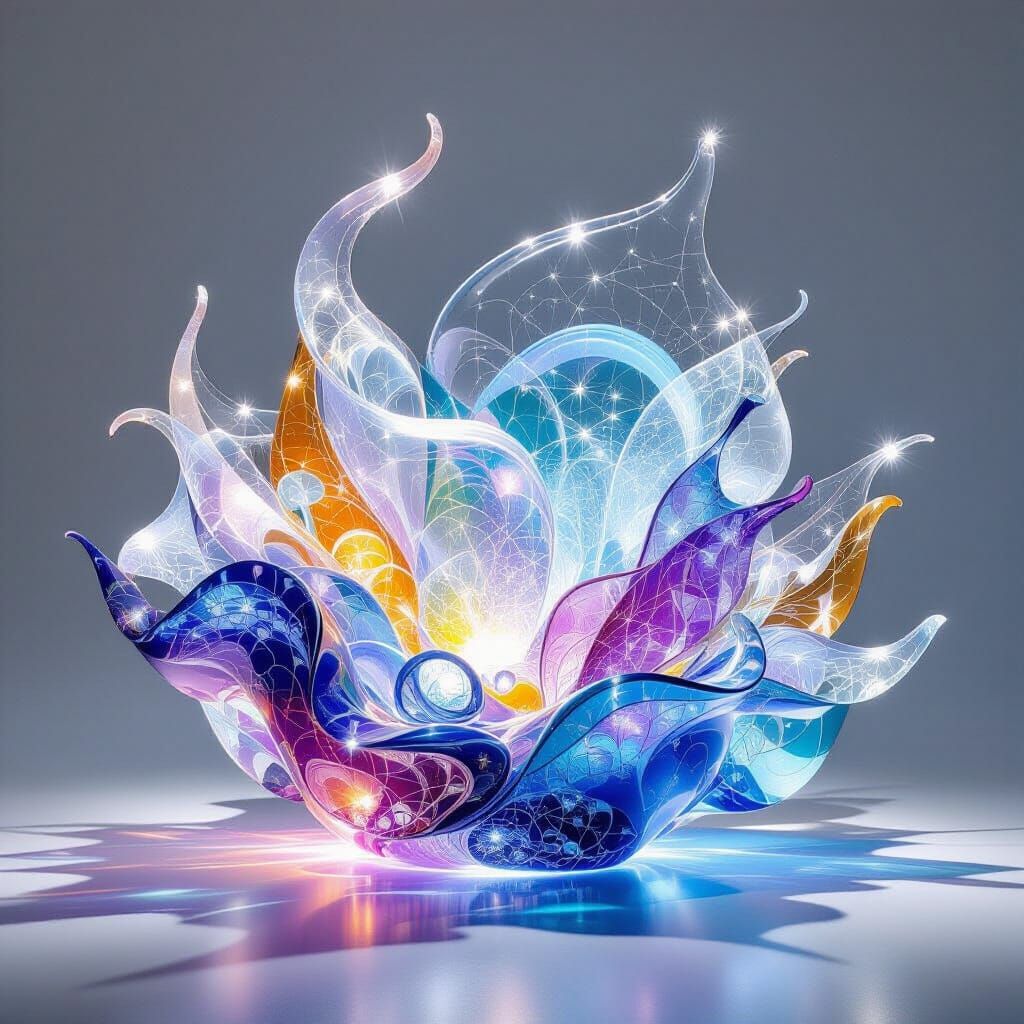 Intricate Crystal Formations in Vibrant Sculptural Style
