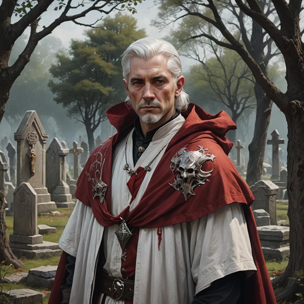 Confident Wizard Portrait in Oil Paint Style