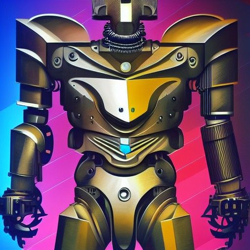 Cyberpunk Robotic Lion with Cybernetic Armor