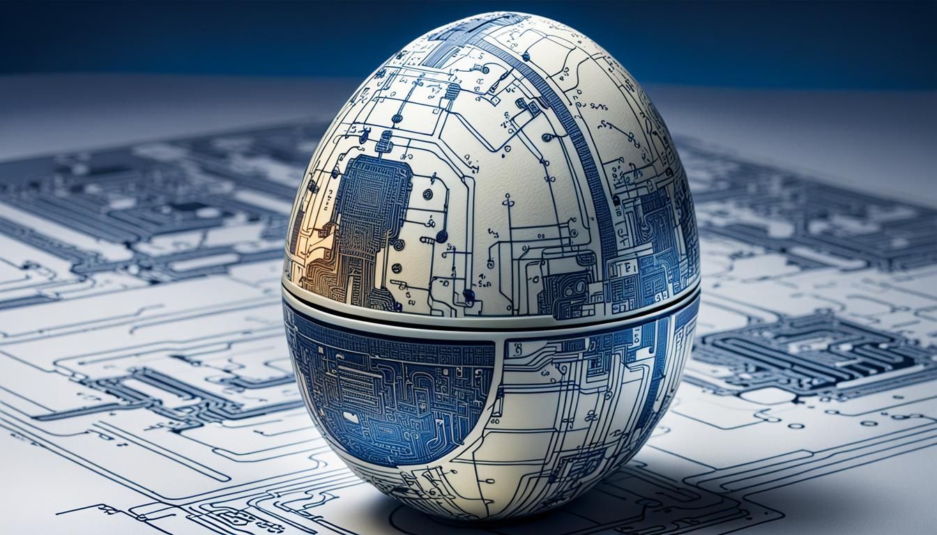 Egg Scrimshaw Reveals Electronic Circuit Blueprint