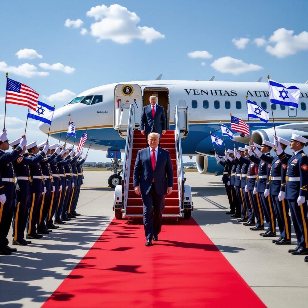 Trump Arrives at Ben Gurion Airport with Leaders