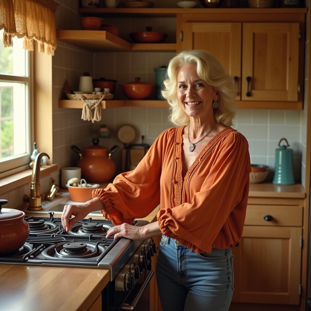 Cozy Country Kitchen Scene with Vintage Style