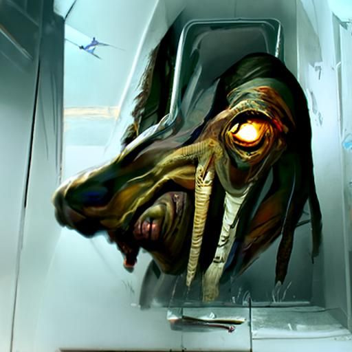 Jar Jar Binks in Airport Prison, Sinister Art