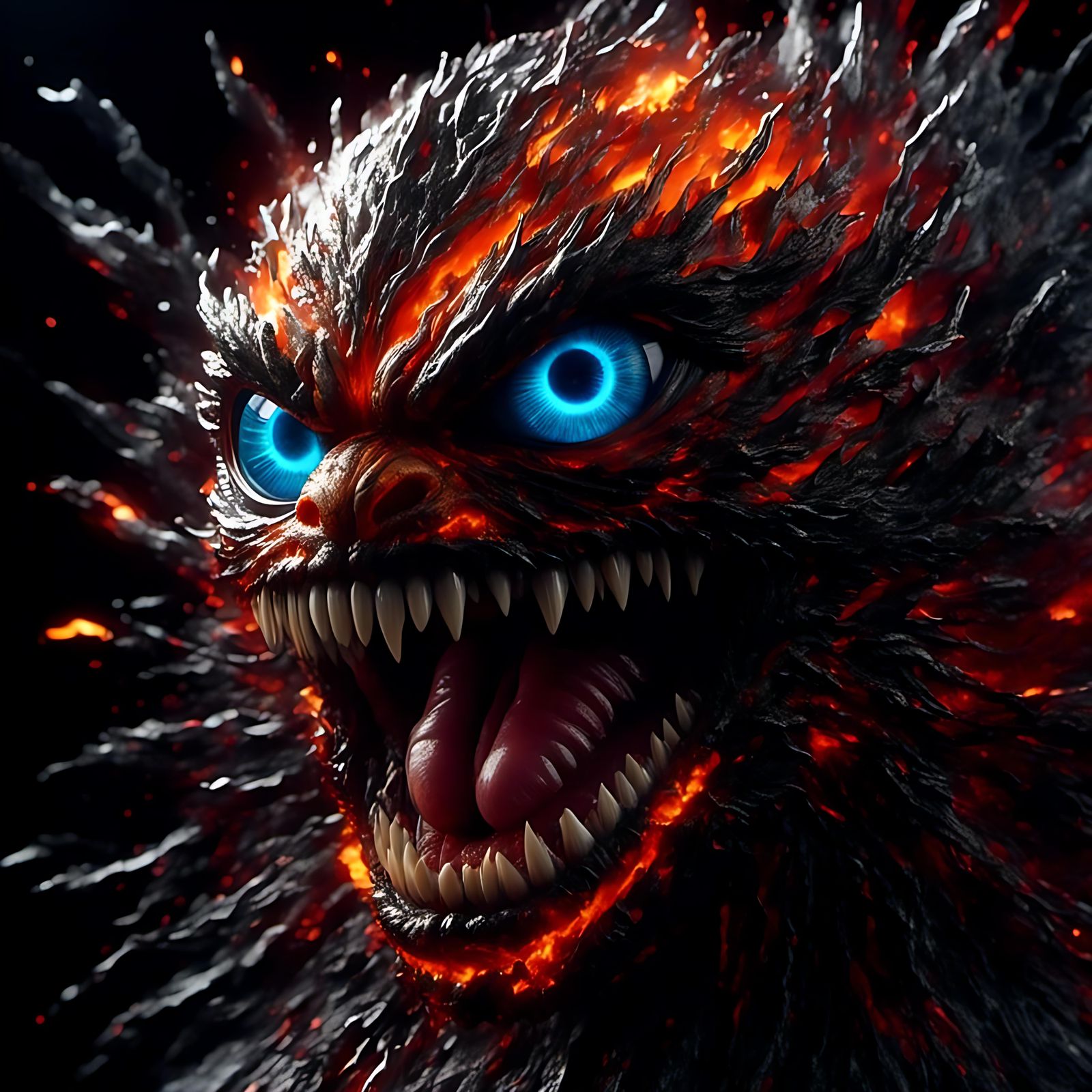 Cracked Face Reveals Electrical Core: Hyperrealistic Digital...