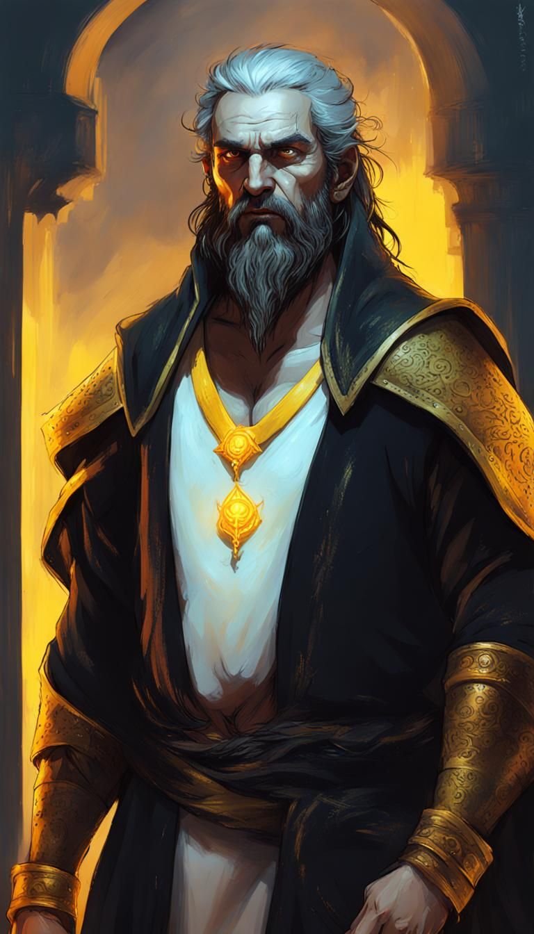 Sinister Nilfgaardian Sea Wizard in Witcher Style
