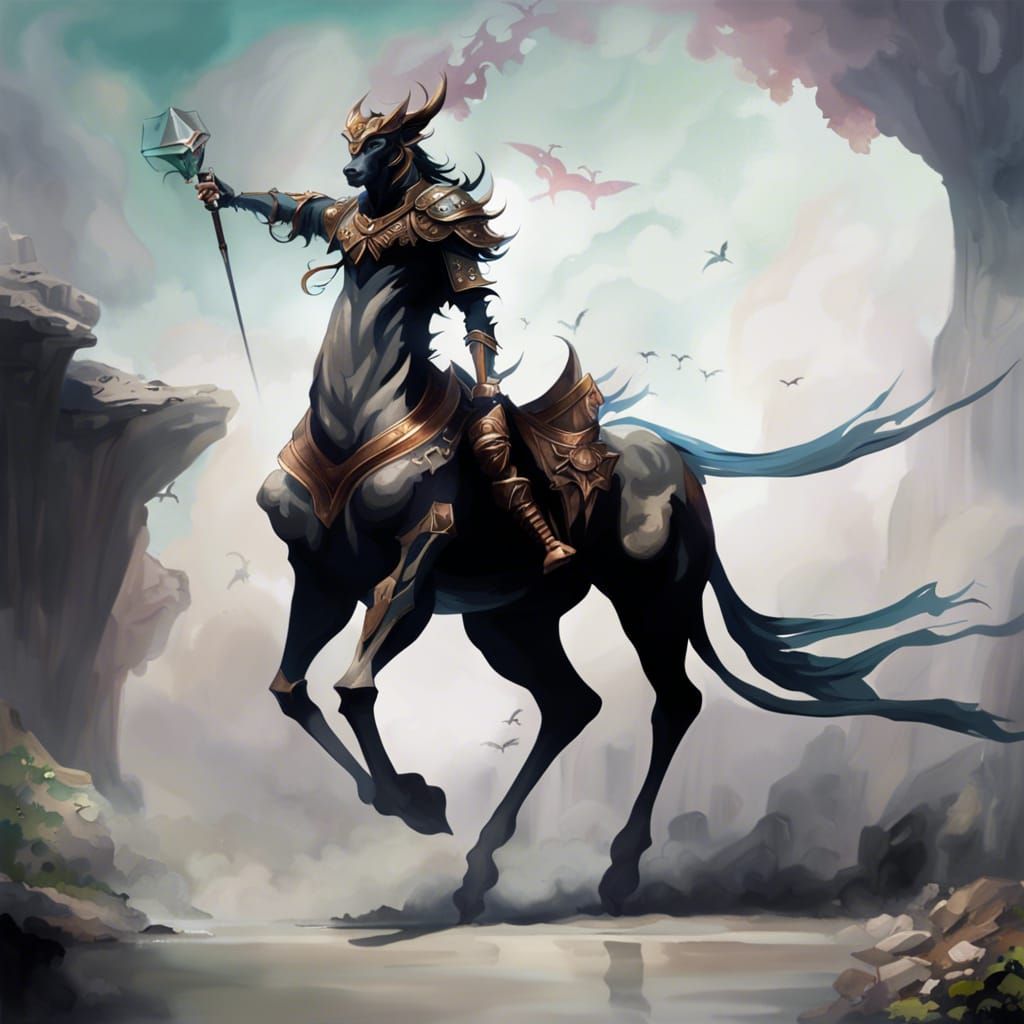 Detailed Centaur Matte Painting in Ethereal Fantasy Style
