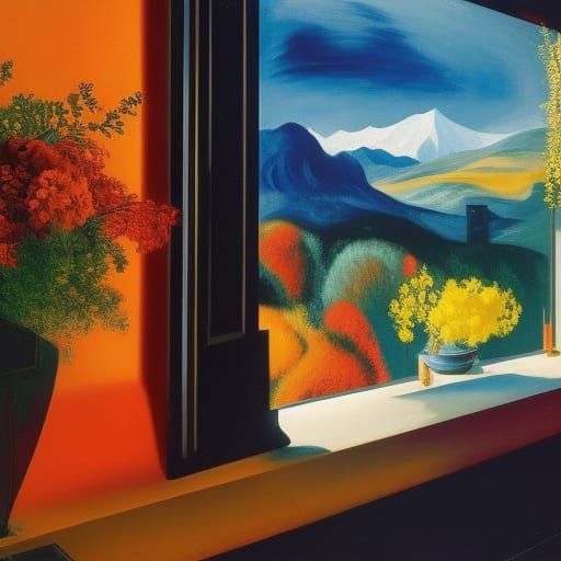 Ethereal Ghosts in a Distant Window, Expressionist Style