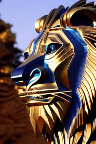 Golden Lion King: Hyperdetailed Photorealistic Masterpiece