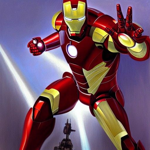 Iron Man as Oil Painting by James Gurney