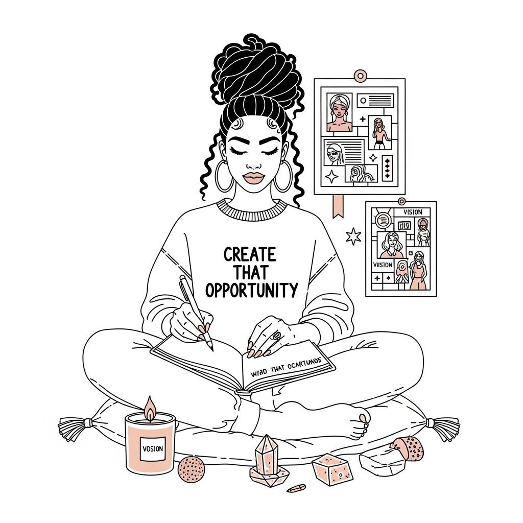 Woman Journaling: Minimalist Line Art Coloring Page