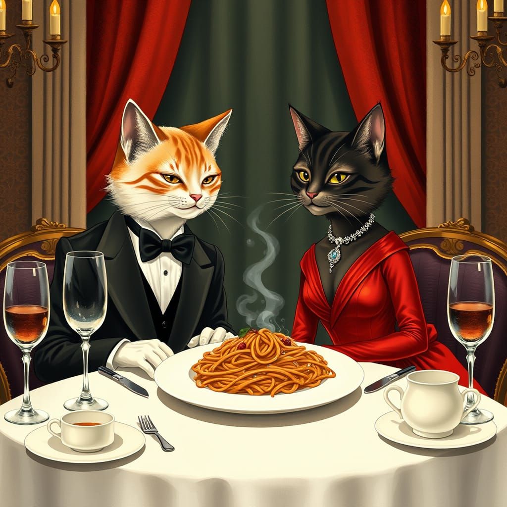 Refined Felines Dine in Luxury