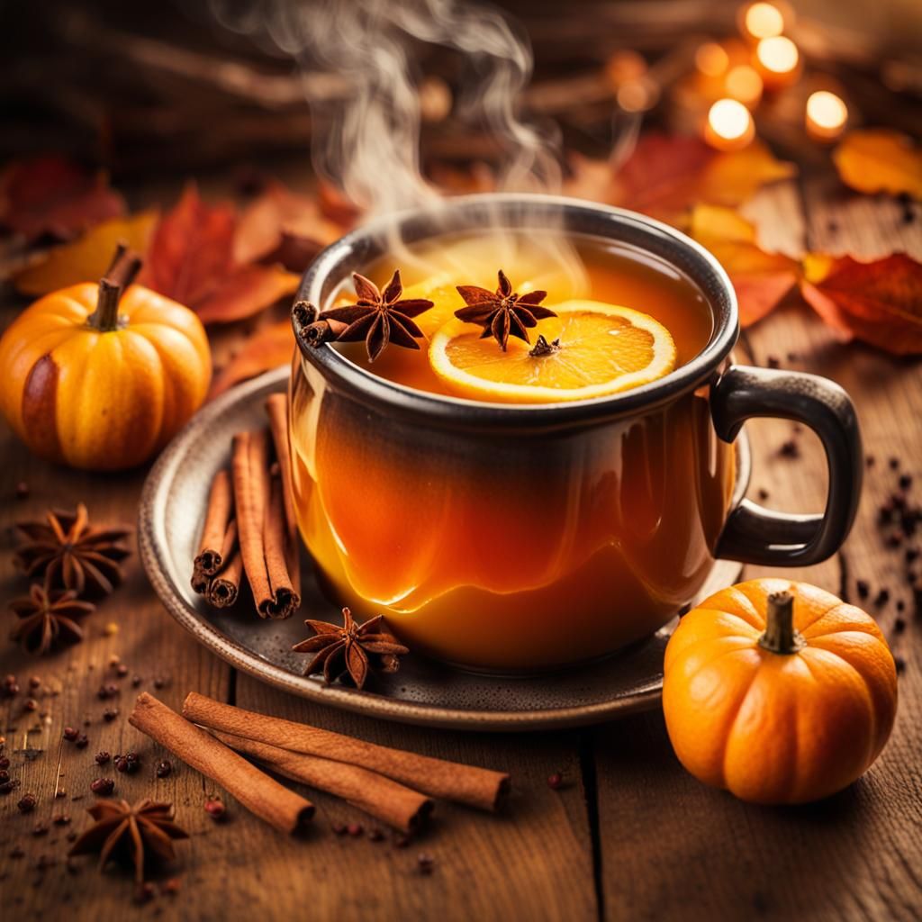 Cozy Autumn Still Life: Hot Mulled Cider