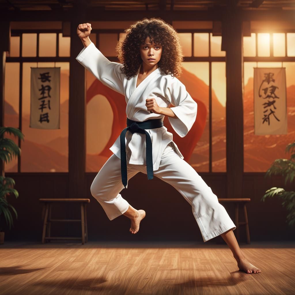 1970s Karate Poster of Hispanic Woman