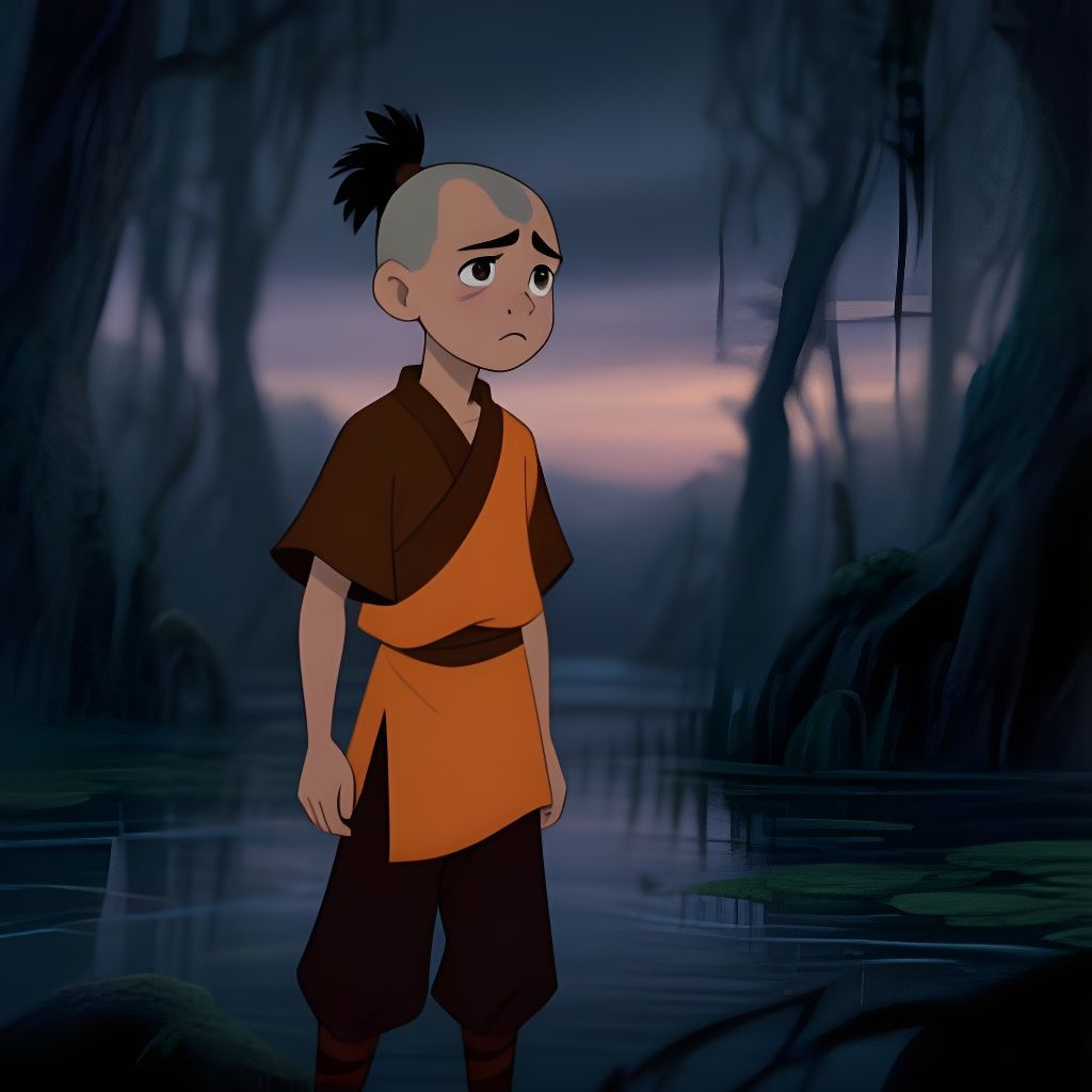 Young Aang in Mystical Forest, Avatar Style