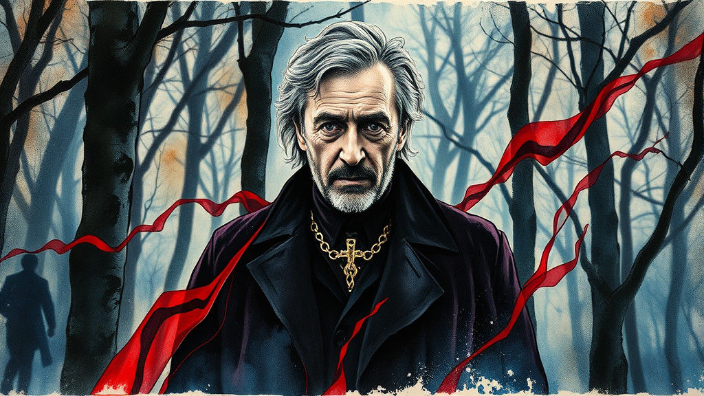 Alan Rickman as Dr Lazarus in Alcohol Ink Style