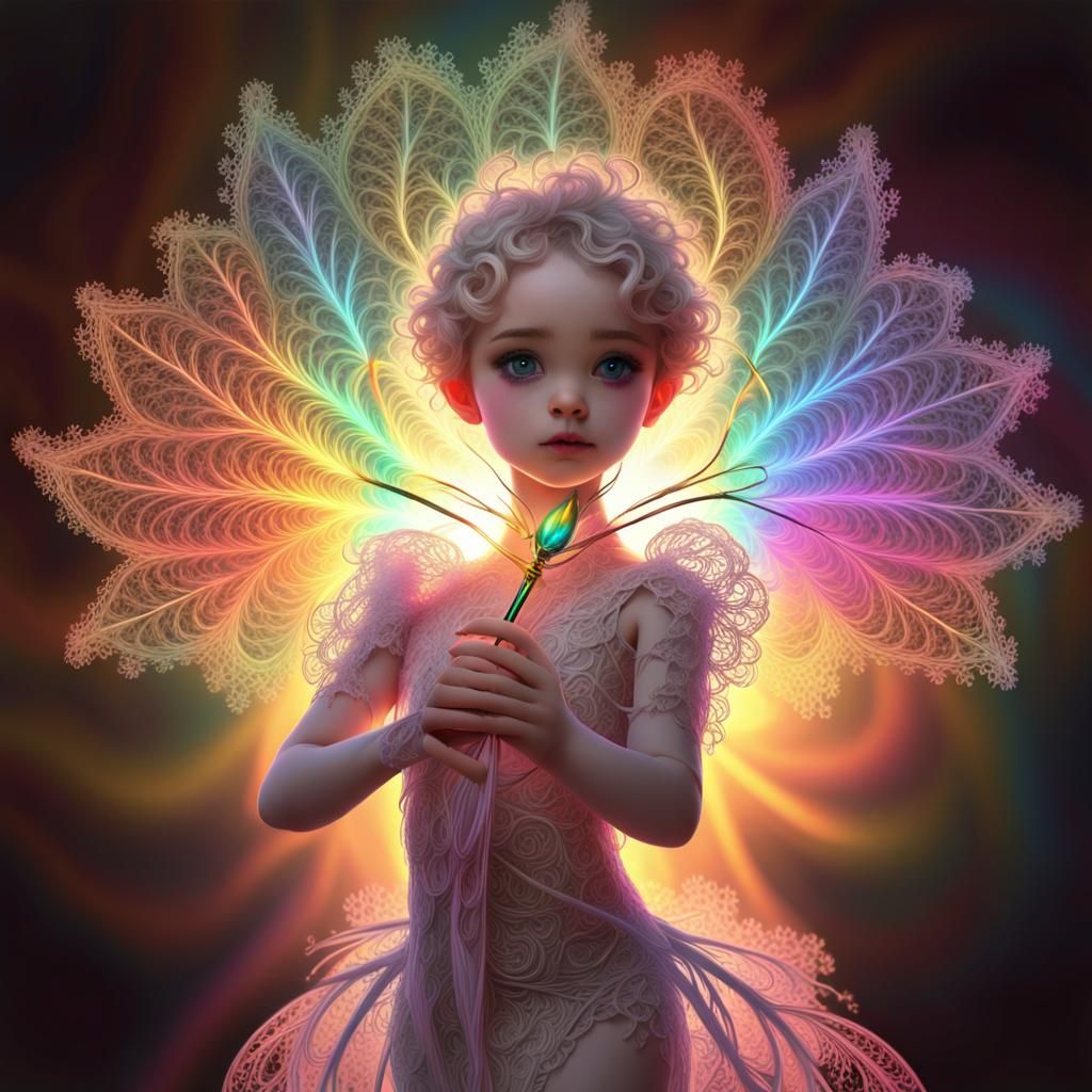 Nymph Creates Fractal Fireworks, Kinetic Pointillism Style