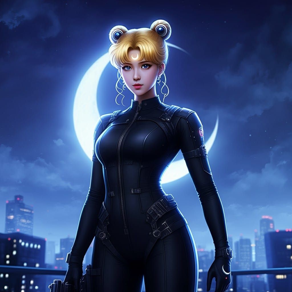 Sailor Moon as Secret Agent Under Crescent Moon