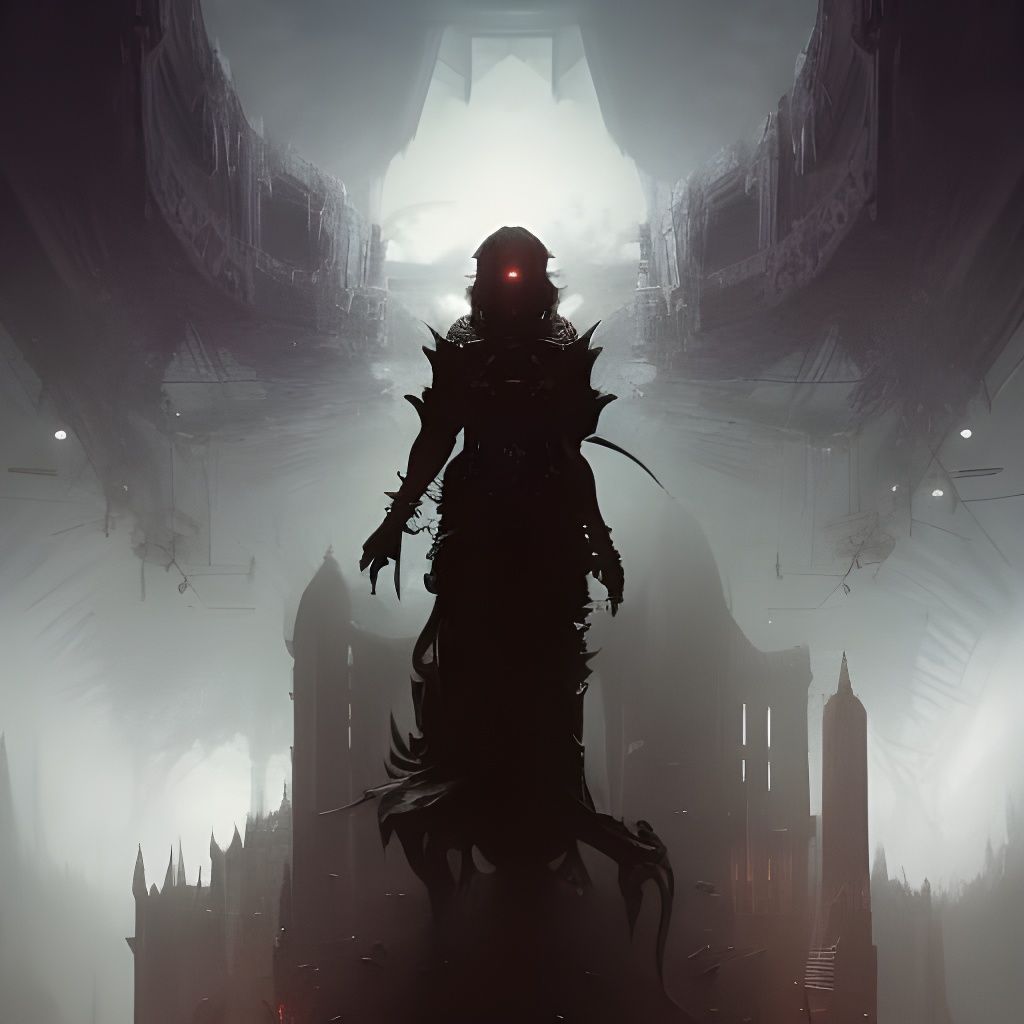 Dark Fantasy Fractals in Purple and Yellow