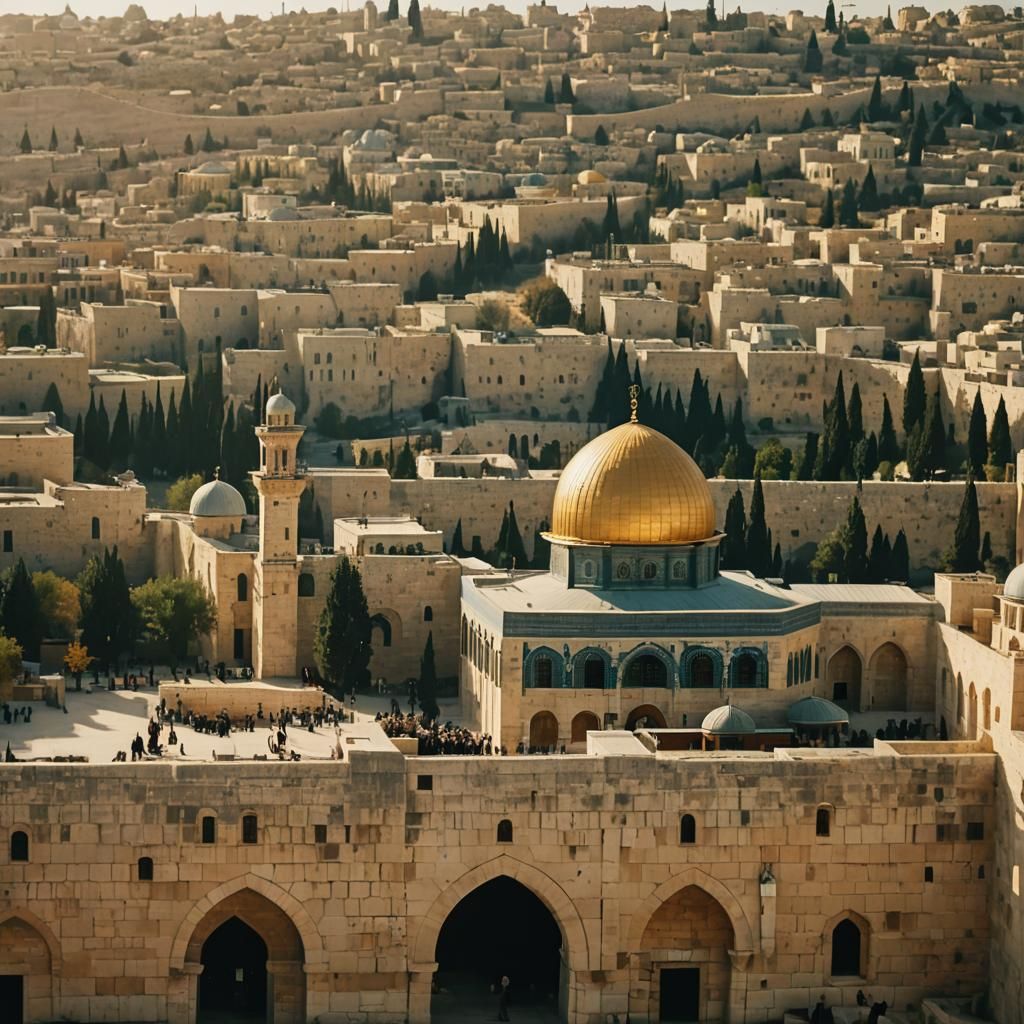 Muslim in Jerusalem with Al-Aqsa Mosque