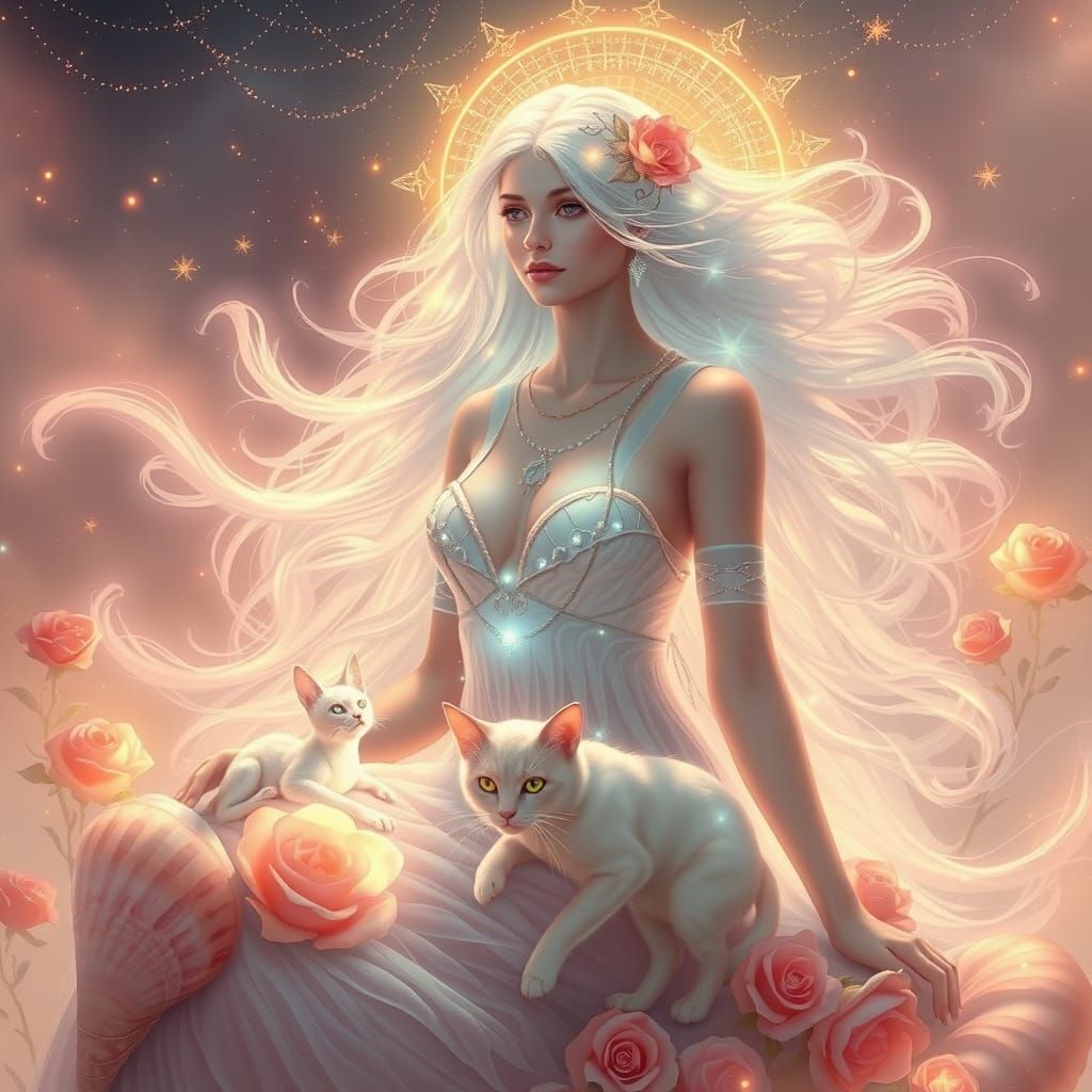 Goddess of Soft Elegance in Celestial Hues