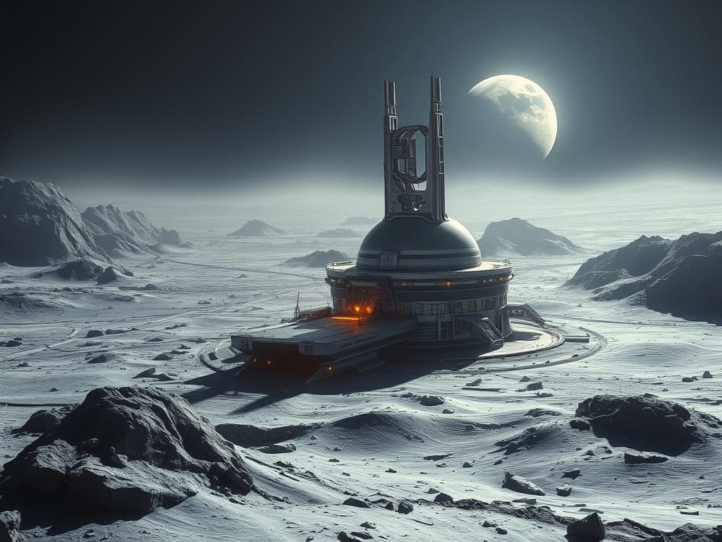 Futuristic Moon Base in Photorealistic Detail